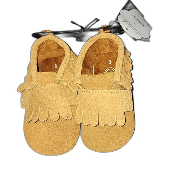 Wonder Nation Baby Boys Suede Moccasin Booties Size 6 - Picture 3 of 5